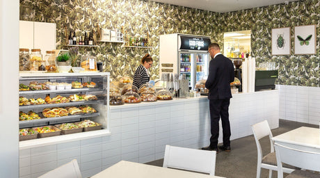 Cossiga refrigerated NEXT GEN BTG, customised with white vinyl-wrap, for their modern, light-filled space