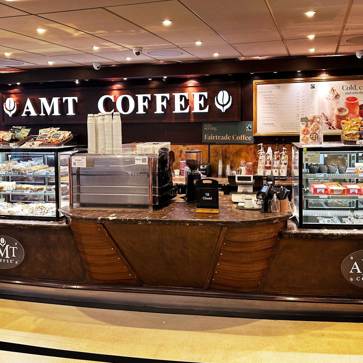Cossiga STG counter-top cabinets for AMT Coffee
